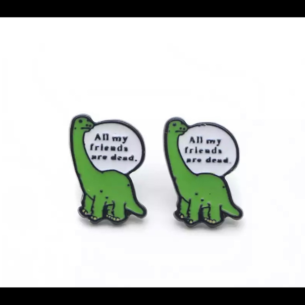 $3🦖Funny Dinosaur Enamel Stud Earrings🦖New🦖$3 WHEN BUNDLED WITH 3. STAINLESS STE - Picture 2 of 16